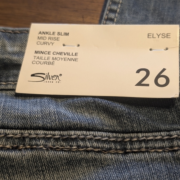 NWT Silver Elyse Ankle Slim Jeans, Size 26 - Picture 4 of 14
